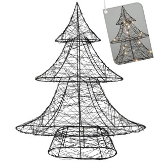 Grupa Orion Sp. z o.o. Choinka Ozdoba Świąteczna Świecąca 30 LED Stojąca Czarna Solidna VILDE 40cm