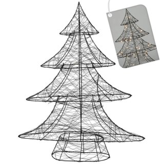 Grupa Orion Sp. z o.o. Choinka Ozdoba Świąteczna Świecąca 60 LED Stojąca Czarna Solidna VILDE 60cm