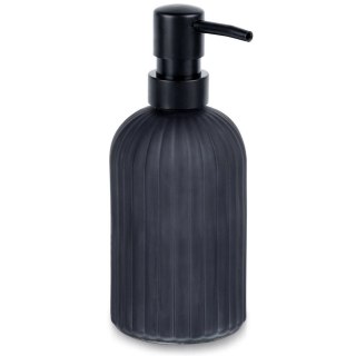 Grupa Orion Sp. z o.o. Dozownik do Mydła VILDE 400 ml Szklany Czarny Mat Ryflowany z Blokadą