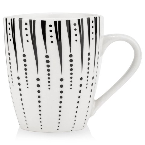 VLACHOS BROS S.A IMPORTS (NAVA),Valantis Vlachos Kubek Porcelanowy 370 ml NAVA Iris Biało Czarny do Zmywarki Mikrofalówki