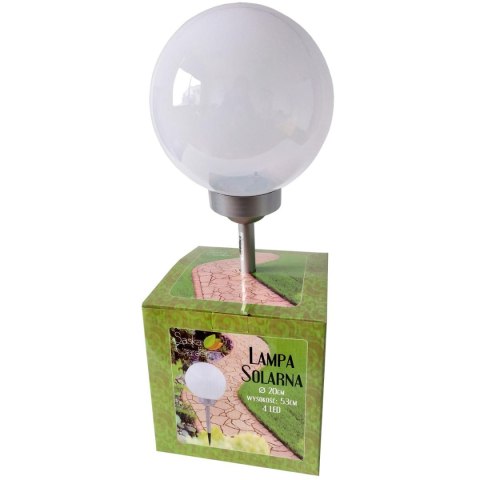 LAMPA SOLARNA KULA MLECZNA 20x53,5CM