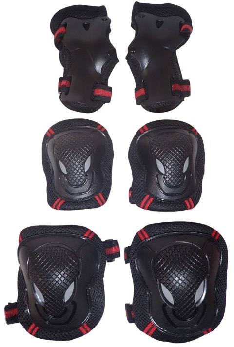 Kubisport Zestaw Ochraniaczy na Rolki Deskorolkę Rower 3w1 Czarne KUBISPORT rozm S