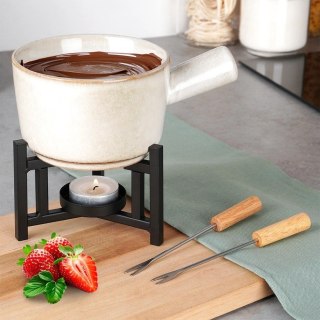 EXCELLENT HOUSEWARE Garnek Kociołek do Fondue CzekoladowePorcelanowy EXCELLENT HOUSEWARE 4 el.