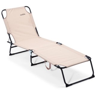 REDCLIFFS Leżak Ogrodowy Plażowy Rozkładany Regulowany Beżowy REDCLIFFS 187 x 55 cm