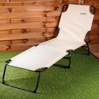 REDCLIFFS Leżak Ogrodowy Plażowy Rozkładany Regulowany Beżowy REDCLIFFS 187 x 55 cm