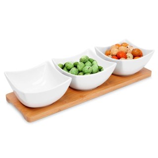 EXCELLENT HOUSEWARE Miseczki na Przekąski Dipy Porcelanowe Białe ORION 30 cm 4 el.
