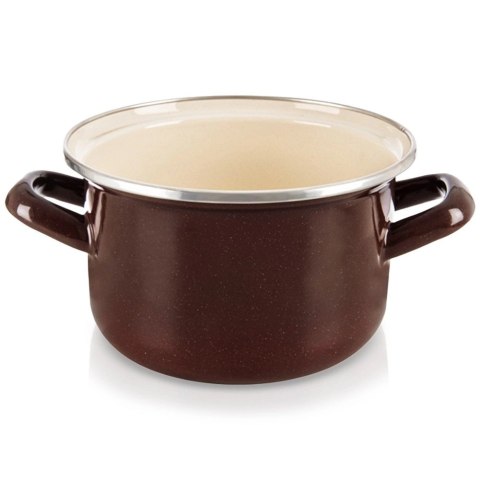 Grupa Orion Sp. z o.o. Garnek Emaliowany 1,4 L ORION BROWN Retro 16 cm Indukcja Zmywarka