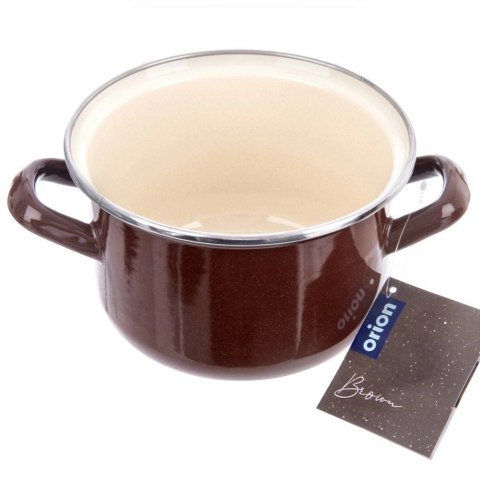 Grupa Orion Sp. z o.o. Garnek Emaliowany 1,4 L ORION BROWN Retro 16 cm Indukcja Zmywarka