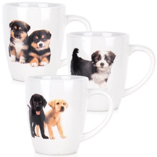 Grupa Orion Sp. z o.o. Kubki Ceramiczne Psy 220 ml 3 Szt. ORION do Zmywarki i Mikrofali