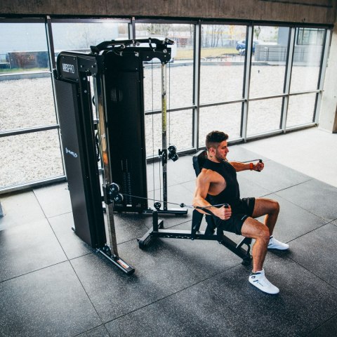 POS25 PODŁOGA GUMOWA POD SPRZĘT FITNESS BLACK/WHITE HMS