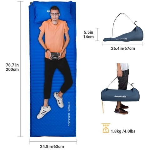 MASTER SPORT s.r.o. Mata Samopompująca KINGCAMP Comfort Single 198 cm