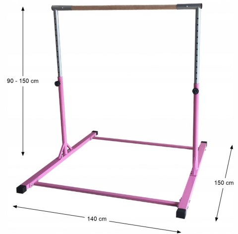 MASTER SPORT s.r.o. Drążek Gimnastyczny Wolnostojący 150 cm Różowy